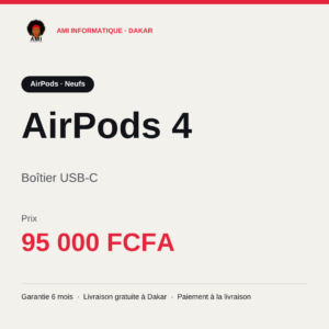AirPods 4 — prix à Dakar, AMI Informatique