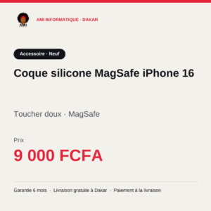 Coque silicone MagSafe iPhone 16 — prix à Dakar, AMI Informatique