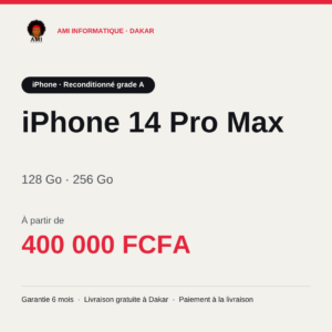 iPhone 14 Pro Max — reconditionné grade A — prix à Dakar, AMI Informatique
