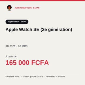 Apple Watch SE (2e génération) — prix à Dakar, AMI Informatique